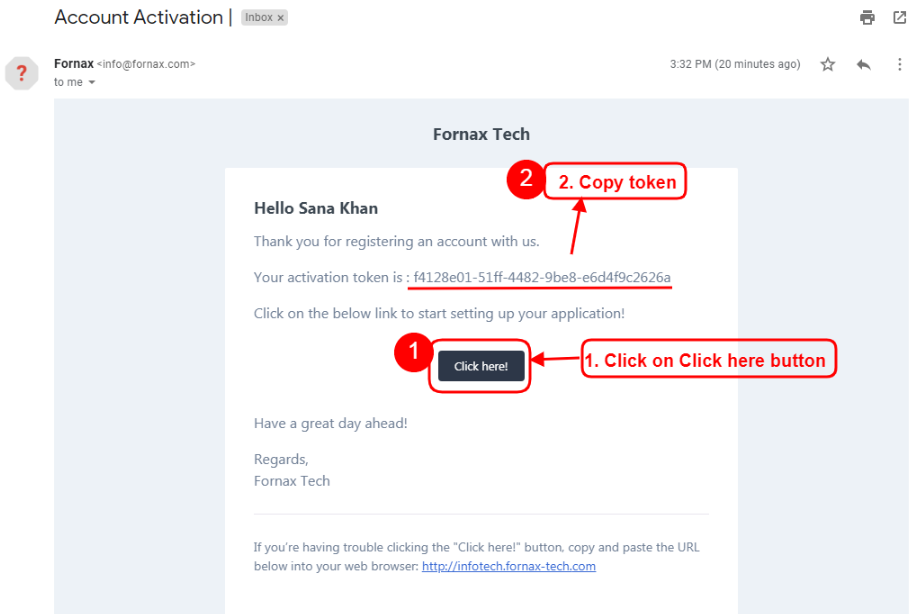 Activation Key In Email