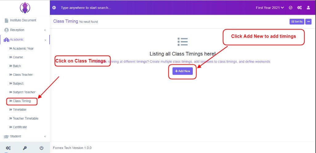 class timing