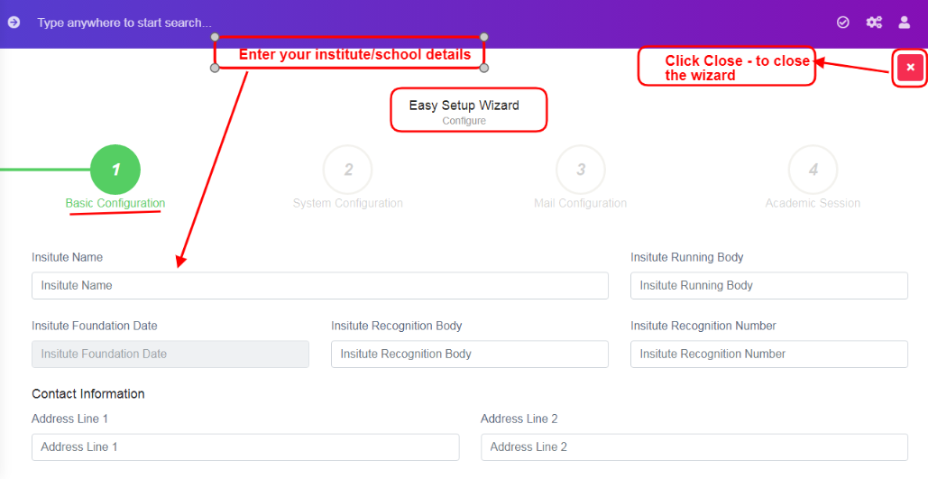 Easy Setup Wizard