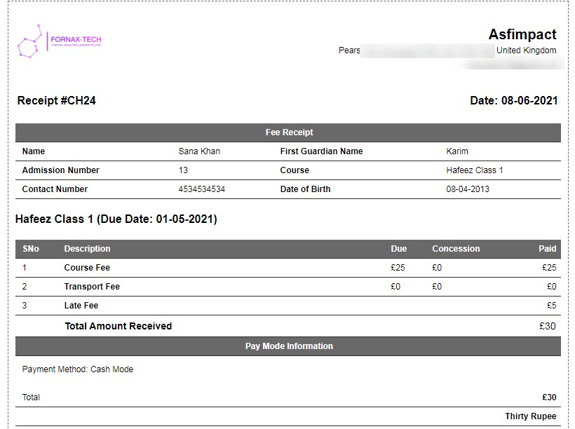 balance fee