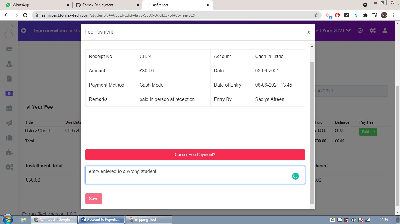 balance fee