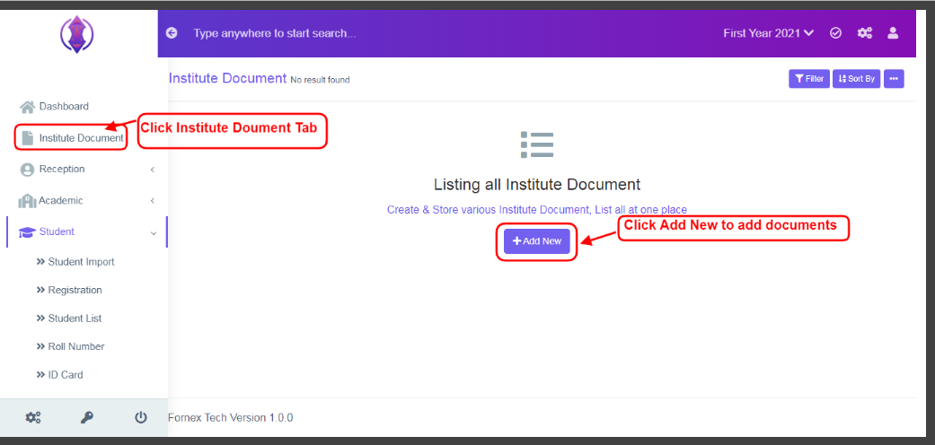 To Add A New Document
