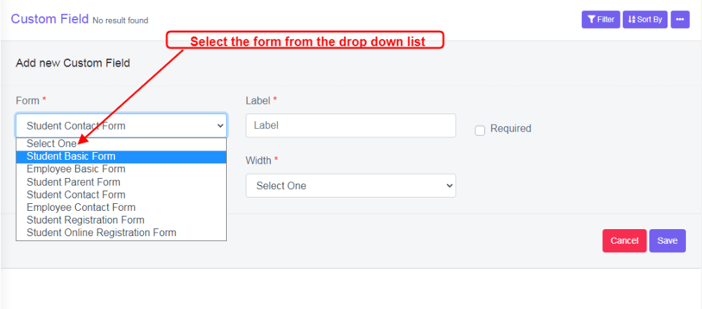 Form Fields Description