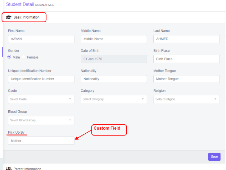 Student Basic Form