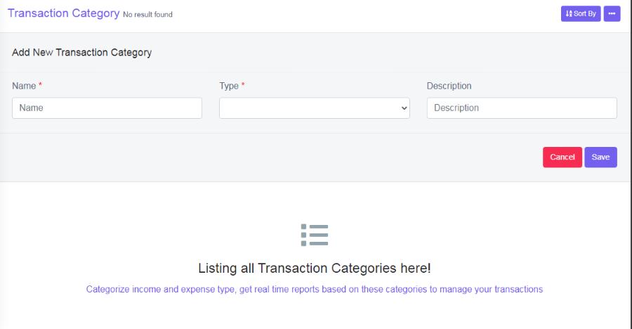 To Add New Transaction Categories