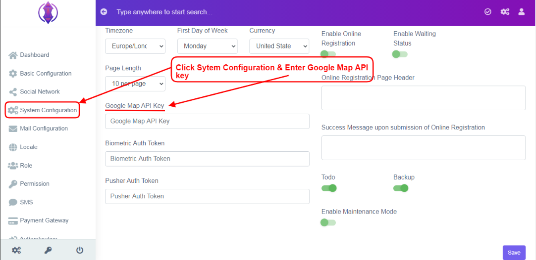 Create Google Map API key