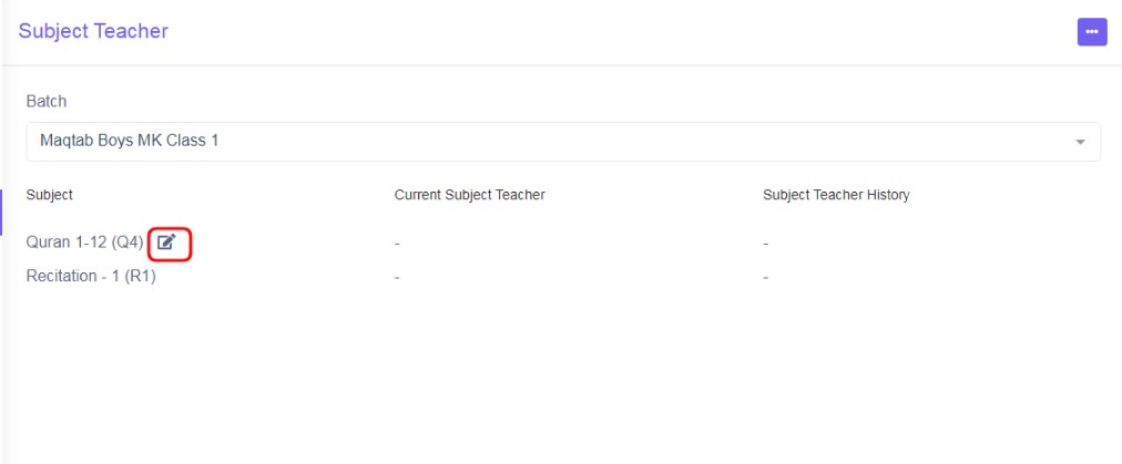 Subject teacher