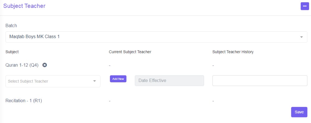 Subject teacher