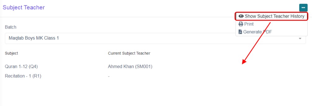 Subject teacher