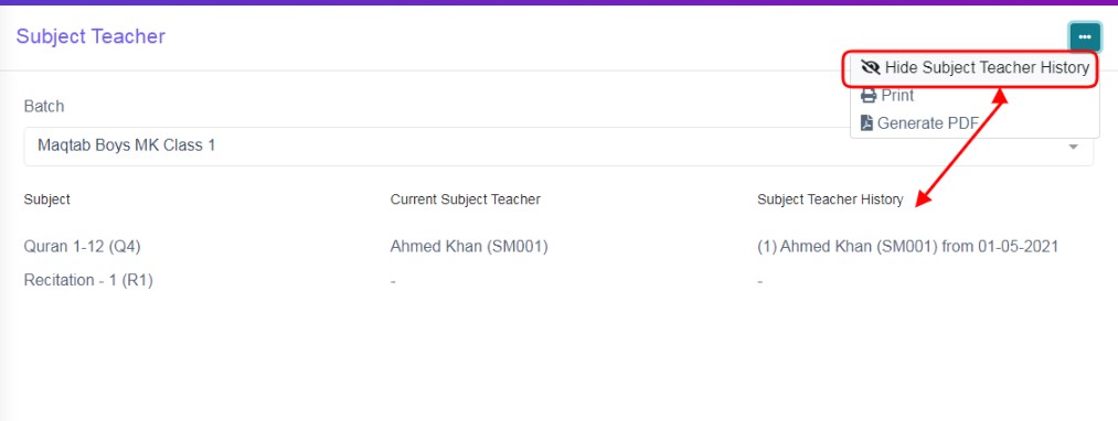 Subject teacher