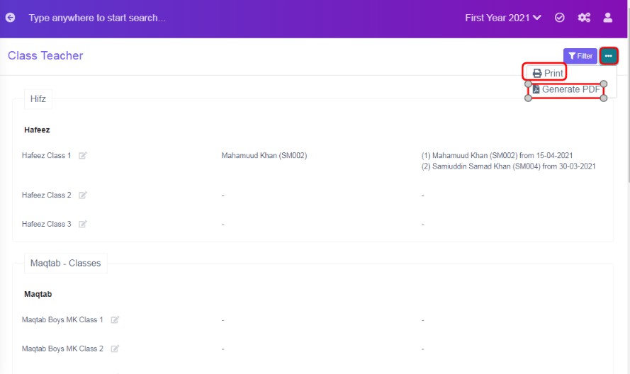 datatable view