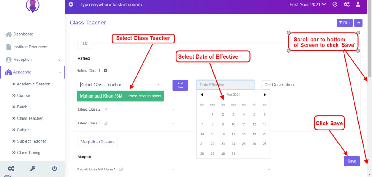 toaddclassteacher