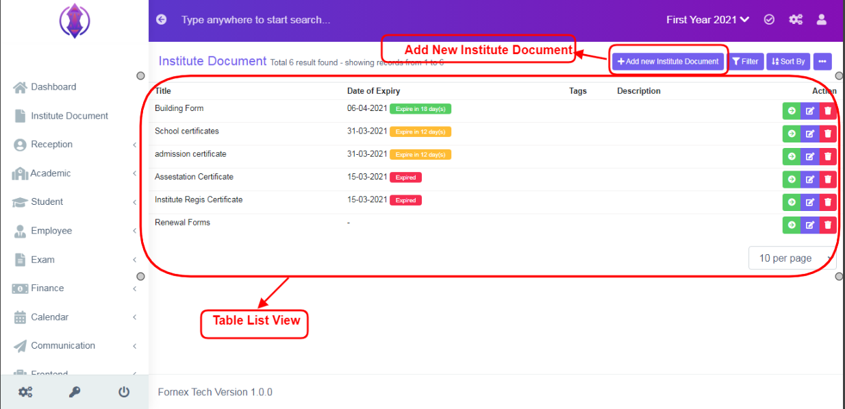 Add New Document Tab